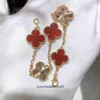 Bijoux haut de gamme Bracles pour Vancleff Womens High Lucky Grass Five Flower Bracelet femelle Rose Golden Red Fritillaria Simple Temperament Personality Gift Original