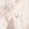 Blusas femininas lace laca laca curta camisa de manga mulher 2024 doce moda coreana tops bubble stand colar camisas buttons pérolas