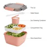 Bento Boîtes micro-ondes à lunch Boîte en plastique Boîte à lunch pour la vaisselle Conteneur de stockage alimentaire Childre