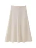Willshela Women Fashion 2 pièces Set kaki gilet avec poches vintage hauts hauts zipper midi jupe féminine jupes chic 240426