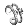925 Sterling Silver Index Finger Offene Ringe Retro Crucifix Ring für Frauen und Männer