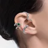 Orecchini per borchie Xialuoke Metal Green Crystal Serpentine senza piercing per donne Design unico Clip per le ossa dell'osso