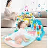 Baby Activity Gym Rack Early Education 0-36 månader Toy Gifts Musical Born Piano Tangentboard Crawling Filt Pedal Play Mat 240429