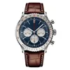 Mens Watches Yüksek kaliteli lüks tasarımcı saatler Menwatch Hava Zamanlayıcı İş Orologio 43mm Kuvars İzle Paslanmaz Çelik Kayış Relojes Montre de Luxe Relogios