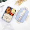 Bento Boxes Food Grade Пшеничная солома портативная бенто-ланч-бокс-коробка Микроволновая печь Home Outdoor Eco-Friendly Lunch Created Mow