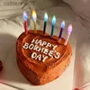 Candles 6PCS Multicolour Flame Candles Happy Birthday Candle Party Cake Decoration Baking Plug-In Year Holiday Wedding d240429