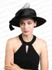 Kobiety chruch satyn fedora kapelusz elegancki fascynator ślubny dziobowy impreza chapau femme vintage chapeu marca de luksus