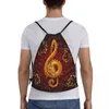 Sacs de rangement Treble Clef Notes Music Notes Dragon DrawString Sac à dos Femmes Men Sport Gym Sackpack Sac d'entraînement pliable Sac