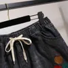 Plus maat 6xl 150 kg zwarte zomer borduur jeans shorts casual grote denim gat vrouwen korte broek 24042222