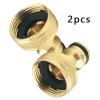Decorations 2pcs Garden Faucet Hose Tap Water Adapter Connector Brass For 3/4" To 1/2" Faucet Thread Connected Water Hose With Rubber Ring