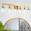Moderne Nickel -Bad -Waschtischlampe mit transparentem Glasschatten, mit Wand montiertes 6 -Lampen -Gerät für Spiegel, Schlafzimmer, Wohnzimmer - stilvoller und funktionaler Beleuchtungslösung