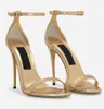 Popular Brand Bridal Wedding Keira Women Sandals Shoes Patent Leather Gladiator Sandalias Gold White Black Pumps Lady High Heels EU35-43 With Box