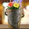 Planters Pots Art Flower Pot Retro Face Color Abstract Multi functional Disinfectant Resin Decoration Antique Home Q240429