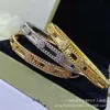 Van Cl AP Classic Gogh Version V Gold Kaleidoscope Bracelet 18K Rose large édition étroite Full Sky Star Live