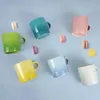 Mokken populaire Noordse stijl kleurrijke gradient cup creatieve macaron cup gradient cup cool kleurrijke regenboog cup keramische beker met handgemaakte geschenken j240428