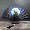 Dekorativa figurer Klassisk dans Silkdukfläkt Kinesisk stil vikning Vintage Plastic Animal Dragon Printing Hand Håller fans PO rekvisita