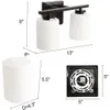 Современная матовая черная 5 -освещенная тщеславие с белым стеклянным абажуром - 39 -дюймовый светильник для ванной комнаты с держателем лампы E26 для стильного освещения в ванной комнате