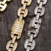 Luksusowa biżuteria lodowana kubańska łańcuch Moissanite Diamond Gra Certyfikat Hip Hop Gold Plated Cuban Link Naszyjnik