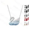 Designer Swarovisskis smycken Clover Woman Swan Halsband Gradient Crystal Diamond Utsökta Fashion Party CLAVICLE Kedja Originalutgåva Tillbehör 991