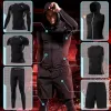 T-Shirts Men Running Sets Gym Tight Sport Clothing Basketball Training Tracksuit Fitness Jogging Sports Wear Compression Athletic Clothes