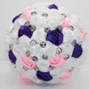 Wedding Flowers Sparkly Crystal Brides Bouquet Diamond Satin Rose Bridal Bouquets Artificial Beaded De Fleur