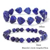 Strandstil hjärtformpärlor armband natursten lapis lazuli malachiter 2st/set för kvinnor män mode vän gåva