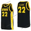 Custom 22 Caitlin Clark Jersey Iowa Hawkeyes Women College Basketball Jerseys Men, garotos, senhoras preto branco amarelo 2024