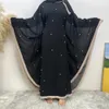 Perle mousseline décontractée Abaya pour femmes manches de chauve-souris musulmanes dubaï Durquie luxe Kaftan Hijab Robe Ramadan Islamic Vêtements 240422