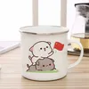 Tazas nuevas de durazno y goma gato copa de café taza de té de té lindo animal desayuno de animal copa de leche pareja regalo j240428