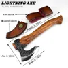 HK081 Überleben Axt Outdoor Hatchet Survival Viking Felling Axt Campingwerkzeuge mit DC53 Stahlholzgriffscheide