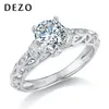 Band Rings DEZO Retro Style Mosonite Womens Engagement Ring 1.17 ctw 925 SterlSilver Round VVS1 D Color GRA Certificate J240429