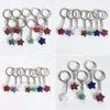 Key Rings Natural Stone Star Keychains Haling Pink Crystal Car Decor Chain Keyholder For Women Men Drop Delivery Sieraden Dhgarden Dhljy