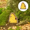 Dekoracje ogrodowe drewniane bajki figurka drzwi miniaturowe majsterkowicz drzwi elf sztuka rzeźba