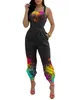 Kvinnors jumpsuits Rompers Designer Pants New Fashion Strap Positioning Printed Jumpsuit