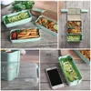 Bento lådor 900 ml mikrovågsugn lunchlåda vete halm servis matlagring container bärbar lunch mat behållare återanvändbar hälsosam stapelbar