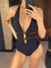 Damskie stroje kąpielowe S - XL seksowne kantar wycięte z paskiem One Piece Swimsuit Kobiet strojów kąpielowych Fe Fe Backless Monokini Bathing Suit Swim Swim V4592 D240429