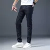 End High Brand Brand Brand Original Color Jeans For Mens Spring Coréen Version Slim Fit Small Foot Elastic 2023 Busin Casual Pantal