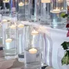 1pc550ml350ml250ml große Kapazität Hochzeit Glassbecher Candlestick Straight Tube Vase Esstisch Kerzendekoration Kunst 240429