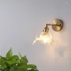 Wandlampe nordisch modernes Messingglas japanisches Vintage Schlafzimmer Nacht Badezimmer El Zimmer Einfacher Spiegel vorne vorne