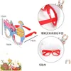 Autres verres de fournitures de fête de fête Frame Chick Egg Bunny Happy Pâques P O PROPS BOOTH VERRE ET ADT