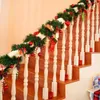 Decoratieve bloemen Kerstmis Garland Home Party Wanddeur Decor Boom ornamenten voor trap open haard Kerstmisdecoratie benodigdheden