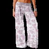 Frauenhose Capris Frühling Sommerwomens Hosen Weitbein Hosen Strt Leopard Print High Taille Y2K Kleidung Harajuku Lose hochwertige Kleidung Y240429