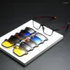 Marcos de gafas de sol 2502 Sport Set Mirror 5pcs para hombres Mujeres Piernas magnéticas TR TEGLASS RX Marco óptico al por mayor