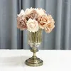Fiori decorativi 5 head lattice rosa bouquet vero tocco artificiale da sposa artificiale feste di arredamento per la casa accessori da tavolo