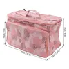 Sacs de rangement Sac à tricoter rose rose Oxford tissu bricolage portable multifonctionnel porte-crochet avec séparateurs pour les boules de fil à aiguilles