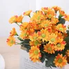 Flores secas docidaci lindas flores artificiais de seda margarida diy home jardim fester decoração de casamento artesanato de queda de natal de plantas falsas baratas