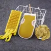 3pcs Exfoliating Bath Towel Set Exfoliating Gloves Bath Flower Back Scrubber Bath Shower Loofah Sponge Bathroom Accessories 240418