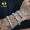 Redo att skicka S925 Silver VVS Moissanite Cuban Link Chain Hip Hop Fine Jewelry Iced Out 10mm Cuban Chain Neckracedesigner smycken