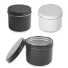 Kerzen 10/20/30pcs 100/120 ml runde Aluminiumzinn Dosen Schwarz weiß leere Kerzengläser tragbarer Kosmetikcreme -Lagerbehälter für die Reise