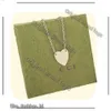 Marque Heart Pendant Design for Women Silver Tiffanybead Collier Vintage Design Gift Long Chain Love Couple Family Bijoux Collier Celtic Style Letter Chain 501